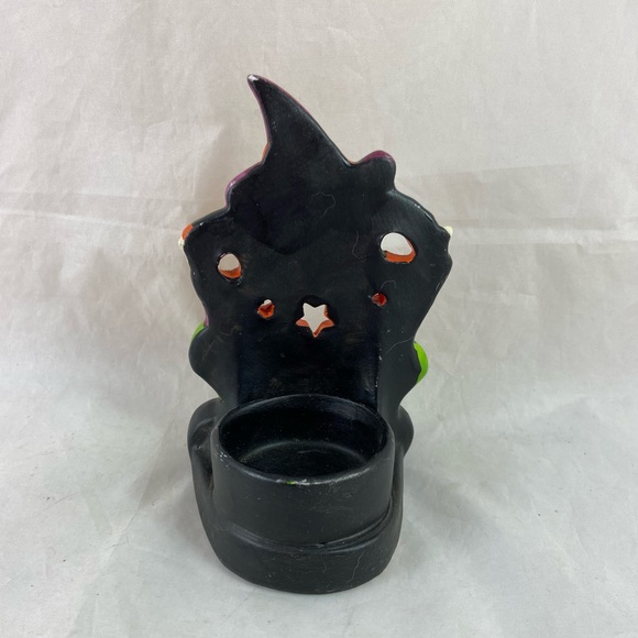 5 Halloween Pumpkin Shaped Tea Light Holders Jack-O-Lantern Witch K’s Ceramics - Picture 15 of 16